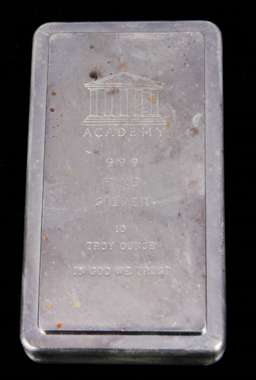 10 oz Academy Silver Bar Small Font Stacker