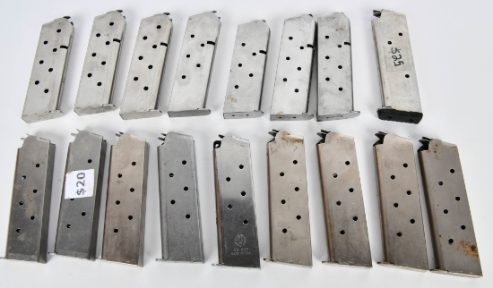 17 Various Branded 1911 .45 Cal Metal Magazines