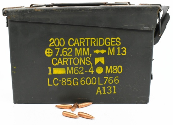 Metal Ammo Can Full Of .30 Cal Reloading Bullet