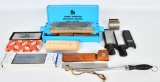 Huge Lot of Various Sharpening Stones & Station