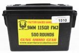 500 Rounds Of Mixed 9mm Luger Ammunition