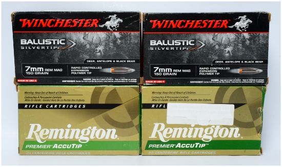 75 Rounds of Winchester Ballistic Silvertip and Remington Premier AccuTip 7mm Remington Magnum 150 G
