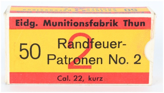 Eidg. Munitionsfabrik Thun .22 Short Rimfire Ammo 46 Live Rounds | Guns ...