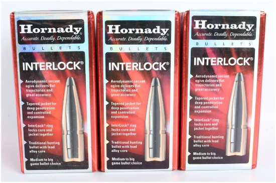 A Trio of Hornady InterLock 6.5mm 129 Grain Soft Point Reloading Bullets