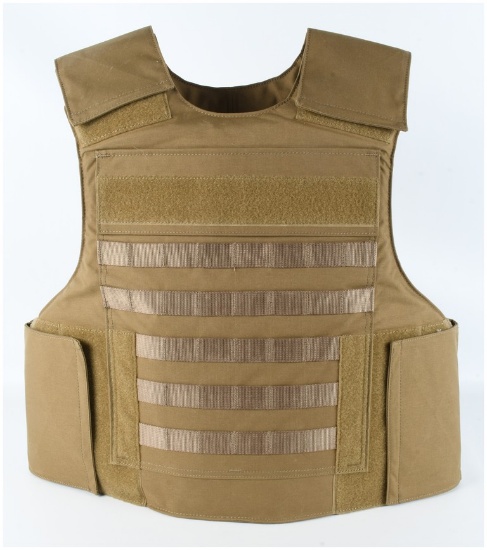 Tactical MOLLE Body Armor Plate Carrier Size Large Coyote Brown