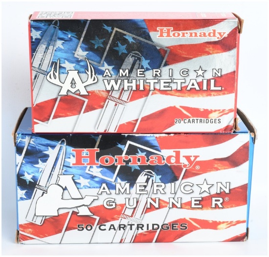 A Lot of 70 Rounds of Hornady American Whitetail and American Gunner Ammunition 6.5 Creedmoor