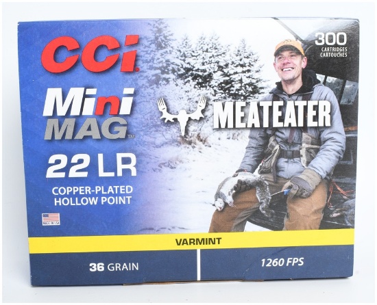 A Lot of 300 Rounds CCI Mini-Mag MeatEater Ammunition .22 LR