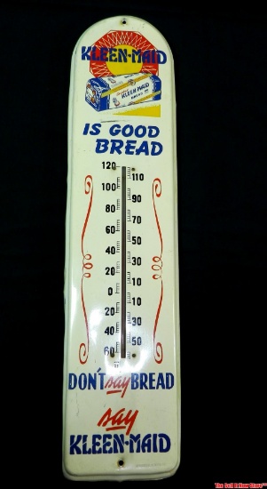 Don't Say Bread Say Kleen-maid Tin Advertising Thermometer Vernon Co.