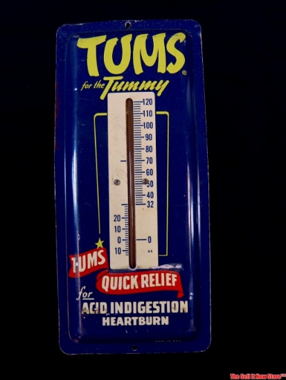 Tums For The Tummy Tin Advertising Thermometer