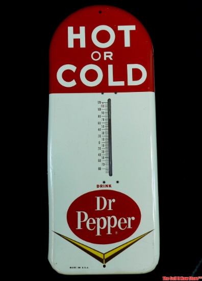 Drink Dr Pepper Hot Or Cold Tin Advertising Thermometer