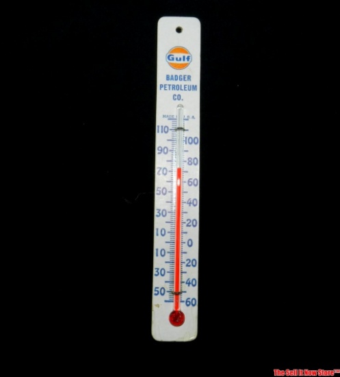 Gulf Badger Petroleum Company Advertising Thermometer