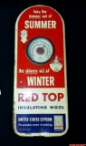 Red Top Insulating Wool United States Gypsum Advertising Thermometer