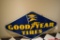 Rare Vintage Goodyear Tires Porcelain Advertising Sign, Six Feet Long, Guaranteed Original