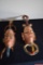 Pair of Carved Wood Decorative Wall Art Faces