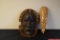 Decorative African Wood Mask Vintage Wall Tribal Art Pair