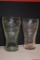 Lot of 2 Coca-Cola Glass Tumblers Classic Green Tinted Embossed Wide Mouth & Transparent