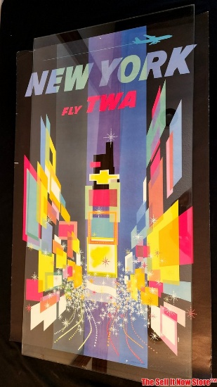 Vintage TWA Lithographs Travel Poster 39"x25"