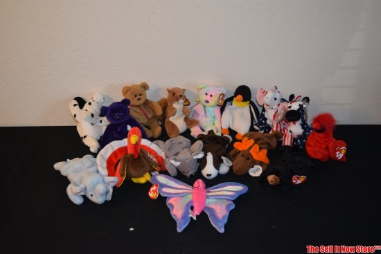 Various TY Beanie Babies, some scarce and early, see photos
