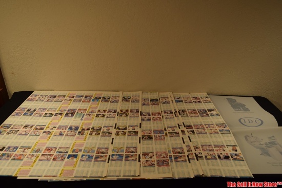 Rare Massive Lot of Uncut Sheets of Baseball Cards
