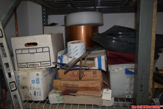 Shelf contents including flooring and building supplies