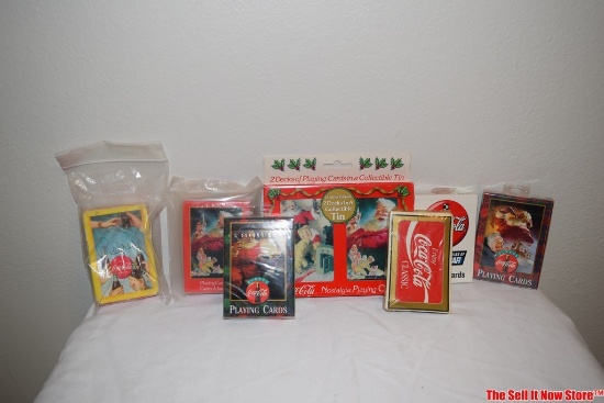 Lot of Vintage Coca-Cola Playing Card Decks Refresh Santa Edition Nascar