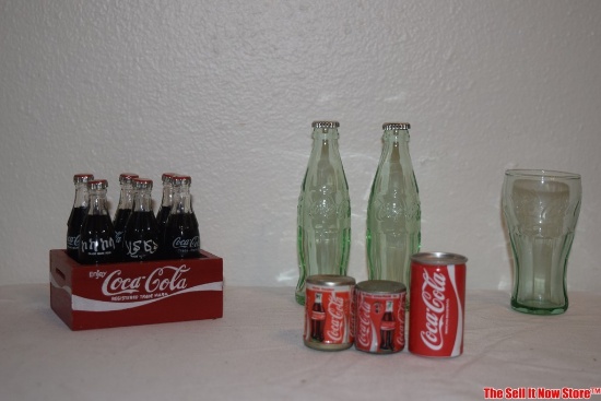 Lot of Vintage Coca-Cola Collectibles Mini Japanese & Classic Coke Bottle Mini Can Trinkets