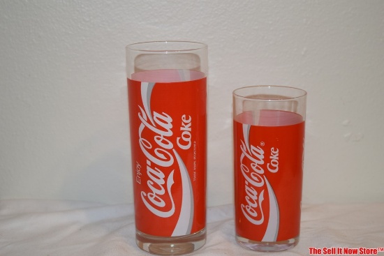 Vintage Coca-Cola Glass Red Wrap Enjoy Coke, Vintage Coke Glass With Can Wrap