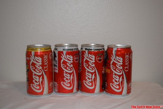Lot of Vintage Coca-Cola Cans 1995 Collectors Series Pittsburgh Steelers 1994 MLB All-Star Game