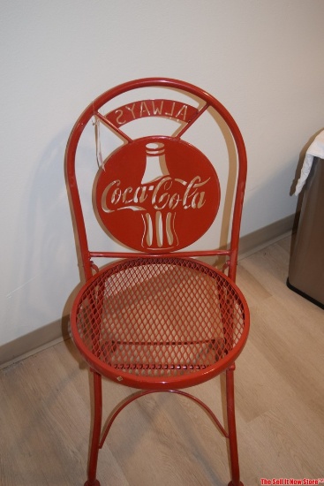 Vintage Coca-Cola Red Metal Folding Chair 1998 With Original Tag