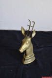 Brass Deer Bust Bookend