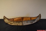 Vintage Handmade Decorative Birch Canoe
