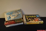 Games Safe Play Toys #702 Outdoor Rubber Horseshoes Hardwood Pegs Milton Bradley Twister Boxes