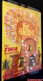 Vintage TWA Los Angeles David Klein Lithograph Travel Poster 39