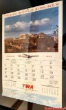 vintage original  Verona TWA David Klein Lithograph Calendar Travel Poster