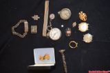 Assorted Jewelry including Pins, Watches, etc