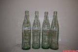 Lot of 4 Vintage 16 oz Green Glass Coca-Cola Bottles From From Eastern States