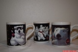 Lot of 3 Vintage Polar Bear Gibson Drinking Mugs