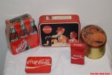 Lot of Vintage Coca-Cola Lunchbox and Two Coke Tins, Kitchens It's Pause Time Mother Tin