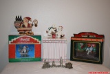 Lot of Vintage Coca-Cola Collectibles Christmas Village Santa Townsquare Accessory Polar Bear