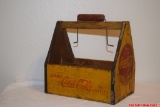 Vintage 1941 World War II Era Coca-Cola Yellow 6 Bottle Carrier With Handle And Wings