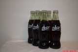 Lot of 6 Vintage 1986 Full Glass Coca-Cola Bottles