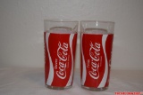 Lot of 2 Vintage Coca-Cola Glass With Can Wrap Multi Language
