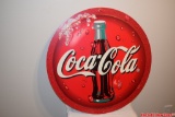 Vintage Hard Plastic Circular Coca-Cola Sign