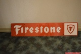 Vintage Firestone Tin Painted Advertising Sign