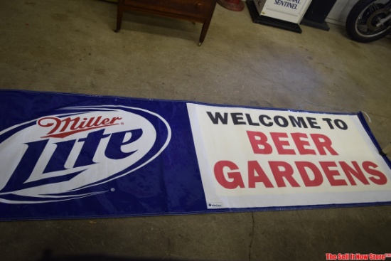 Extra Large Miller Lite " Welcome To Beer Garden " Banner (112 In)