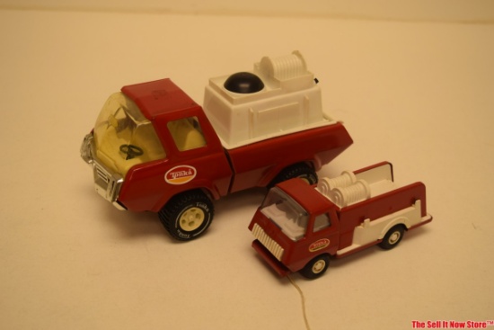 Lot Of 2 Vintage Tonka Press Steel Pumper Fire Trucks