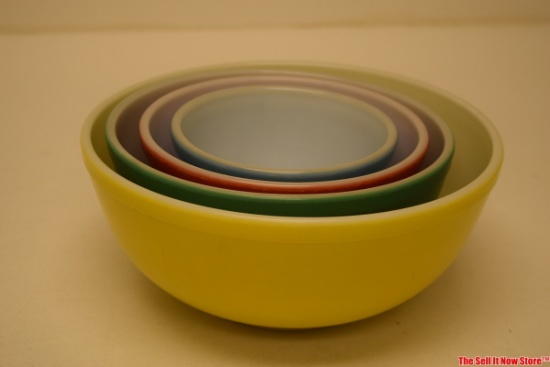 Pyrex Primary Colors Original Mixing Nesting Bowls Set Of 4