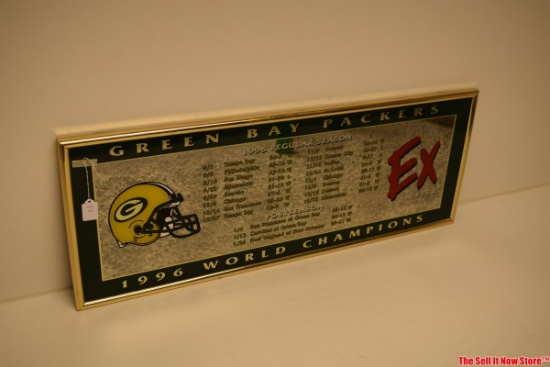 Green Bay Packers 1996 World Champion Framed Limited Edition Beer Mirror 37in By 14in