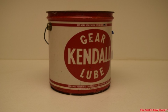 Vintage 5 Gallon Red Kendall Gear Lube Motor Oil Can
