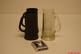 Lot Of 4 Vintage Playboy Bunny Beer Stein Glasses And Sealed Playboy Cards